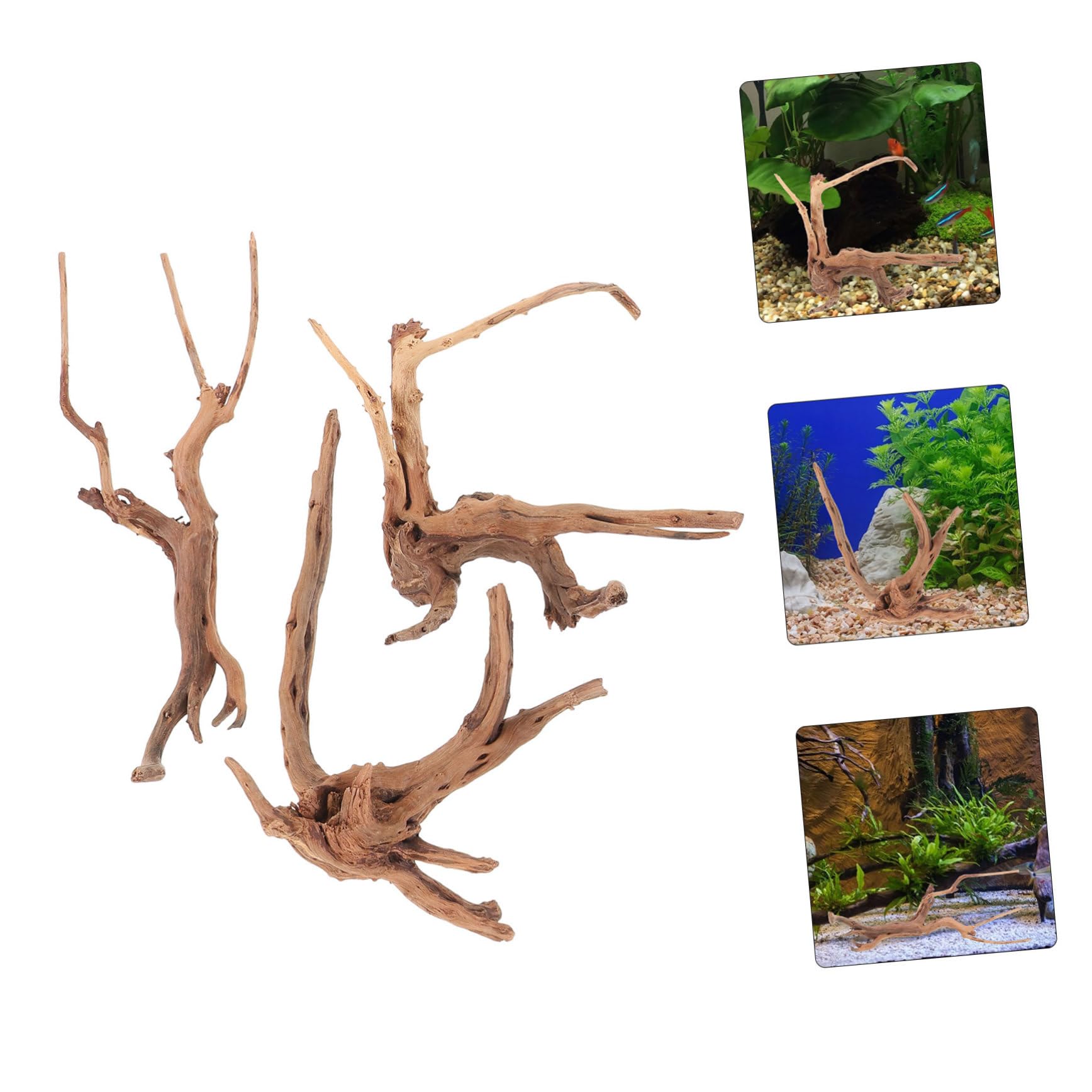 ibasenice 3piezas Madera Flotante para Pecera De Decoraciones De Madera Natural para Acuarios Adornos De Flotante para Paisajes De Peceras para y Terrarios De Reptiles