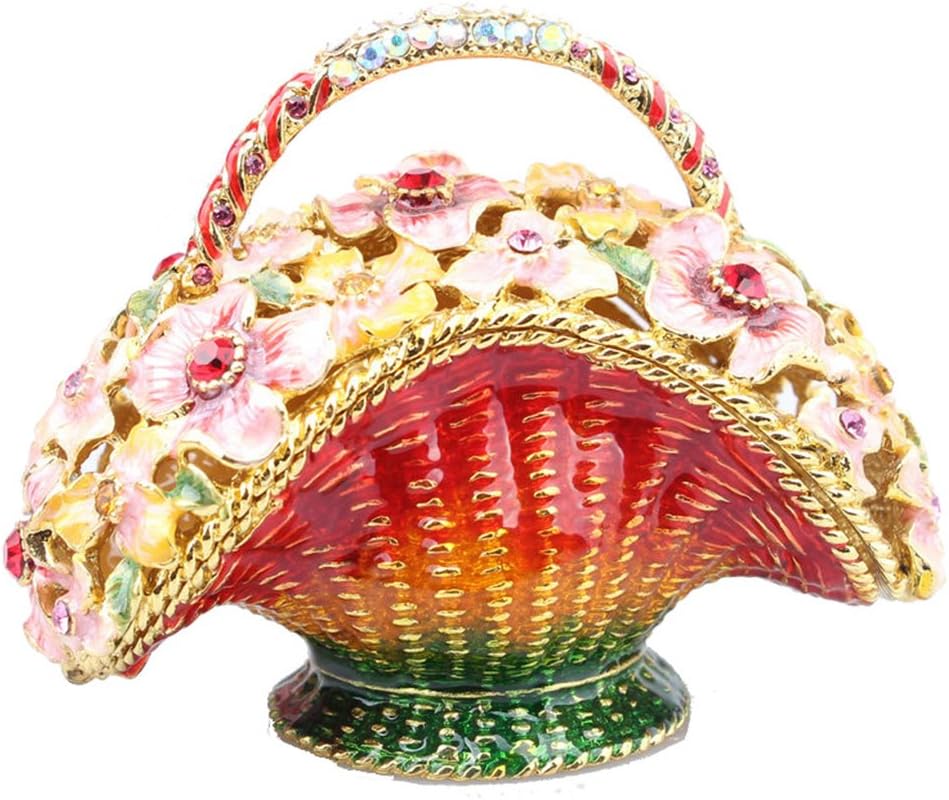 Crown Carriage Trinket Box Jewelry Box Hand Painted Decorative Box with Hinged Lid Ring Earring Holder Table Figurine Collectible