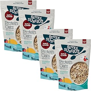 Protein Oats, Maple Almond, 32 Oz Bag (Pack of 4), Gluten Free, 11g Upcycled Protein, Enjoy Warm, Cool or as Overnight Oats