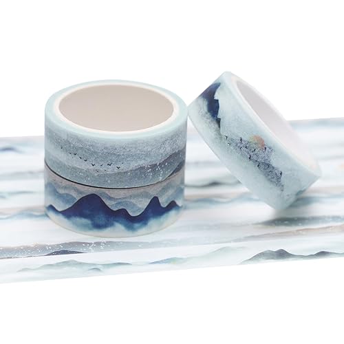 Miniatura 2 de YUBBAEX Bonito juego de 3 rollos de cinta adhesiva de estilo japonés impreso para artes, manualidades, suministros de diario, planificadores,