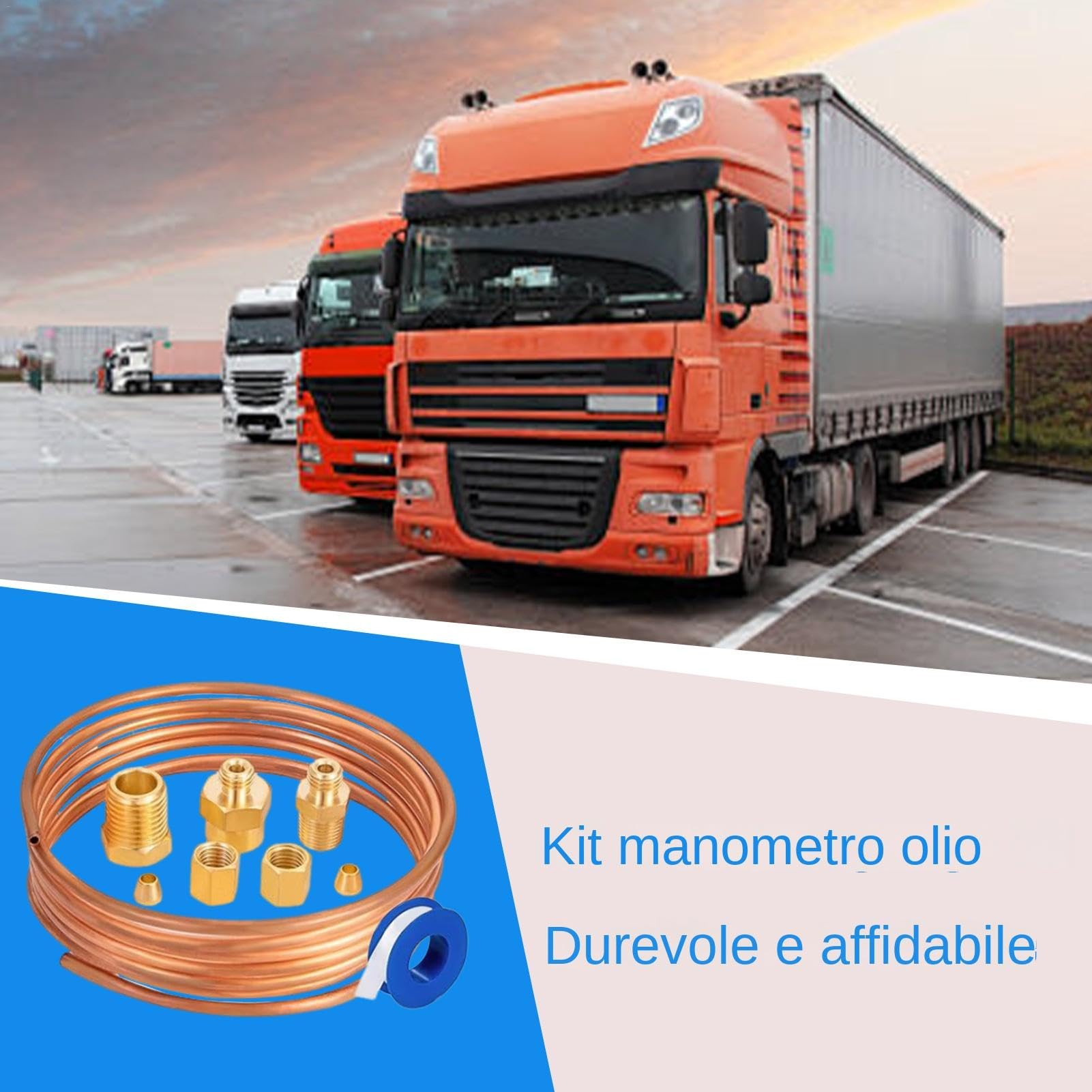 Kit manometro meccanico 'olio, kit manometro del tubo a pressione 'olio | Parti meccaniche filettate Olio per tubi in rame | Kit di installazione tubi in rame Strumento completo per il test a