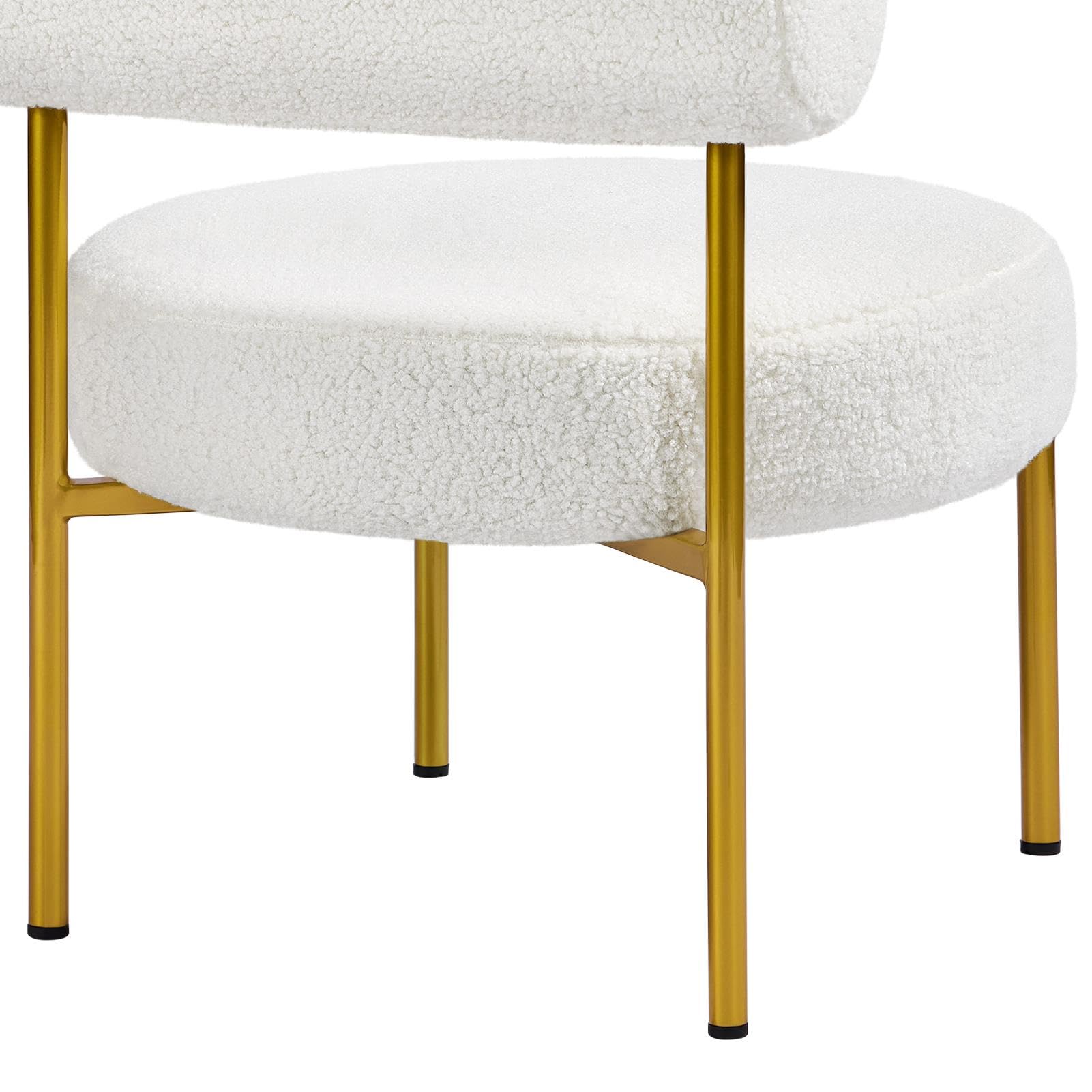 Yaheetech Silla de Comedor Tapizada Asiento y Respaldo Acolchado Bouclé