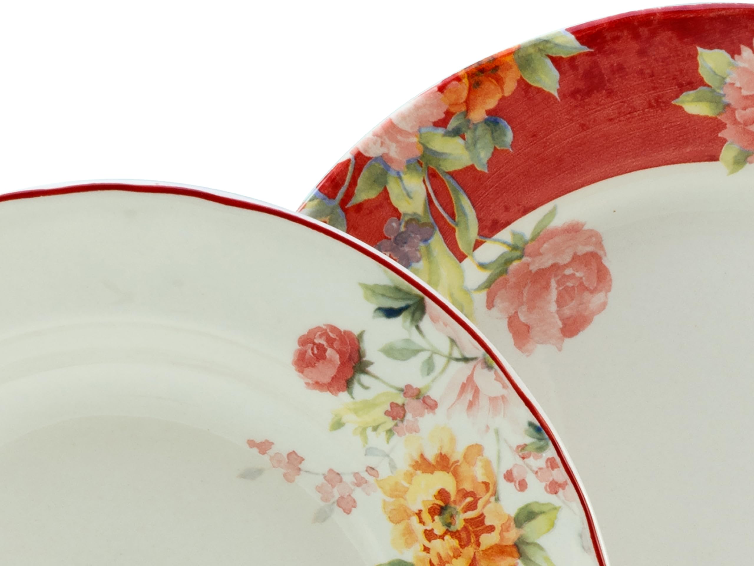 CreaTable, 24488, seria Crimson, 12-częściowy zestaw naczyń dla 6 osób, zastawa stołowa z kamionki, nadaje się do mycia w zmywarce i używania w kuchence mikrofalowej, wysokiej jakości produkcja