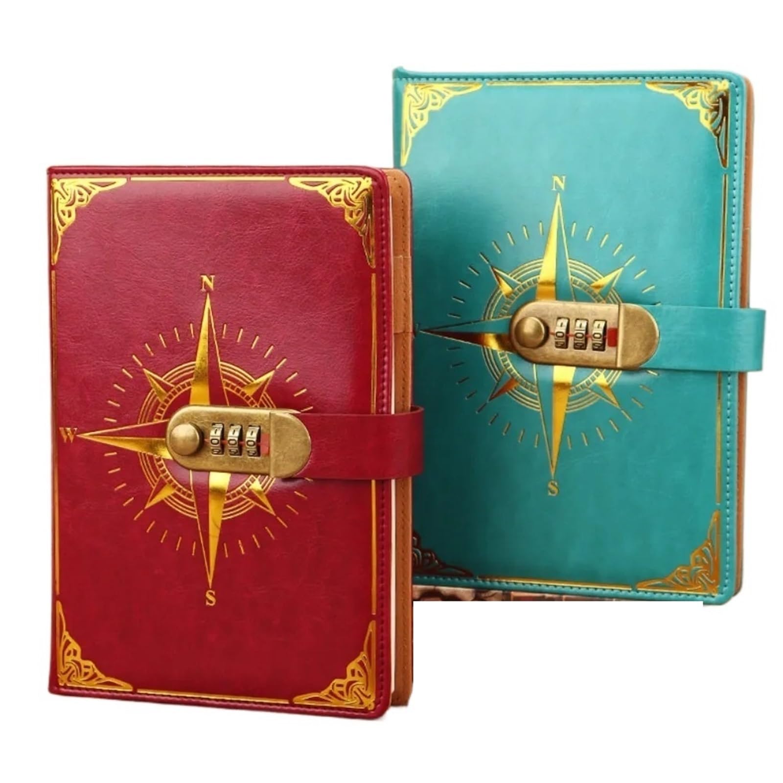 Tagebuch Mit Schloss Retro Notebook Passwort Pad Mit Schloss A5 Tagebuch Verdickt Kreative Handbuch Student Note Briefpapier Notebook Hand Ledger Notizblock(Pink)