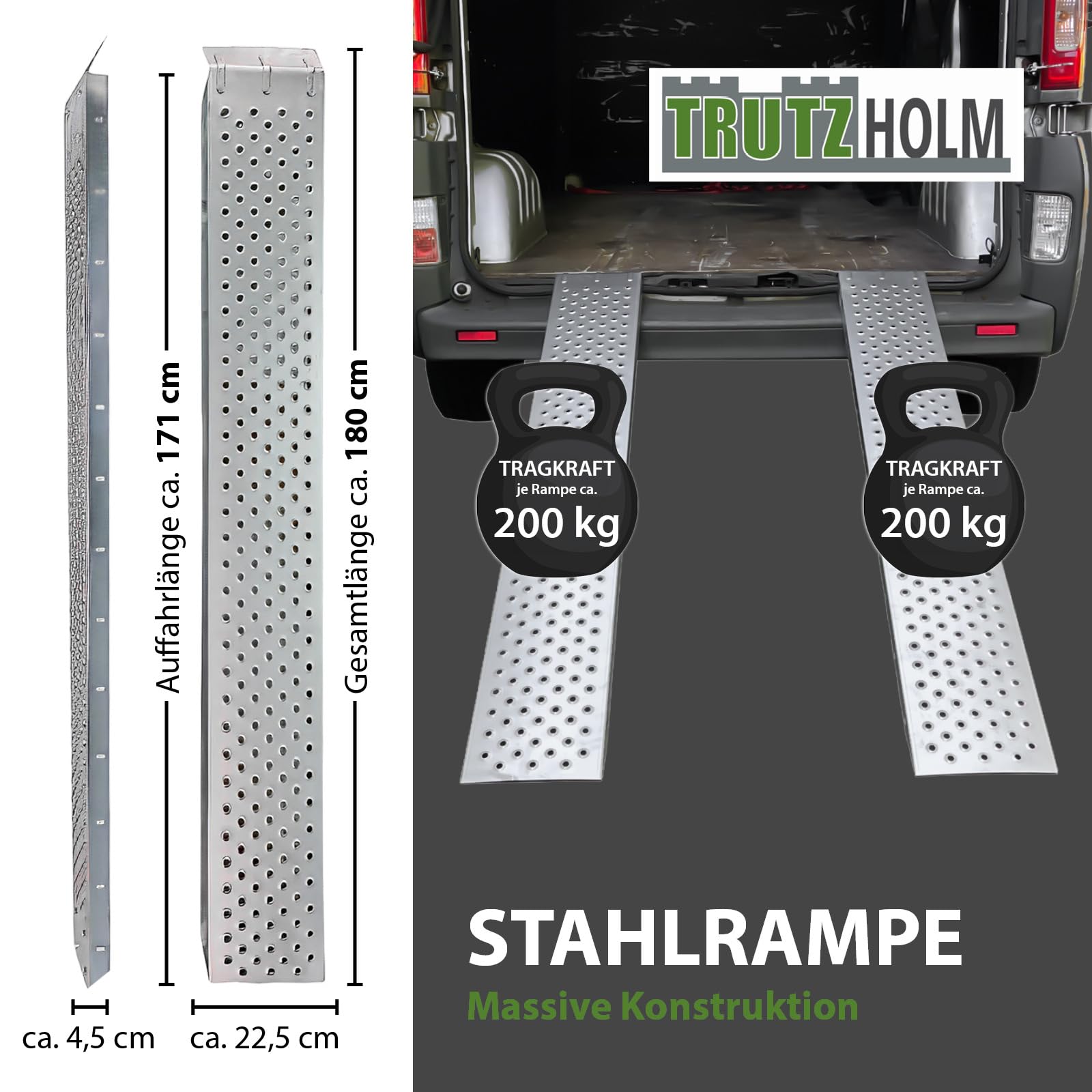 TRUTZHOLM Auffahrrampe 2er Set (180 cm)