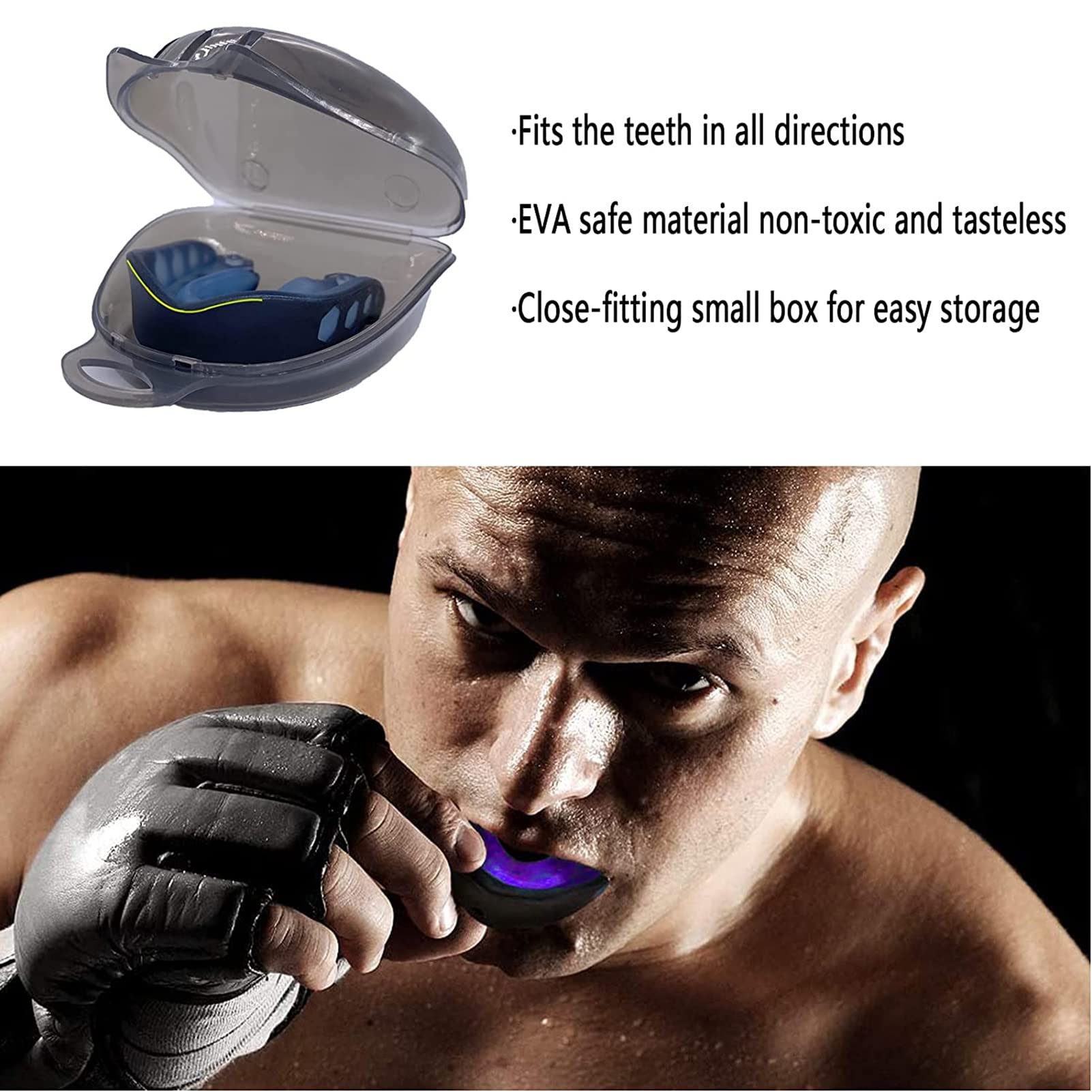 Protège-dents de Football pour Adultes et Jeunes, Protège-dents de Sport avec Sangle, pour La Crosse Le Hockey Basketball MMA Boxe Jiu Jitsu Paquet de 4
