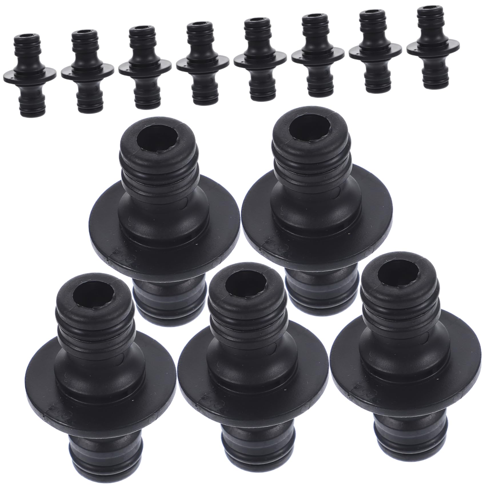 ifundom 5 Series Adaptador para Manguera Irrigación Conector Adaptador De Manguera De Jardín Agua Exterior Hose Accesorios De Conexión Rápida Conectar Tubo El Plastico Negro 25 Piezas X 5