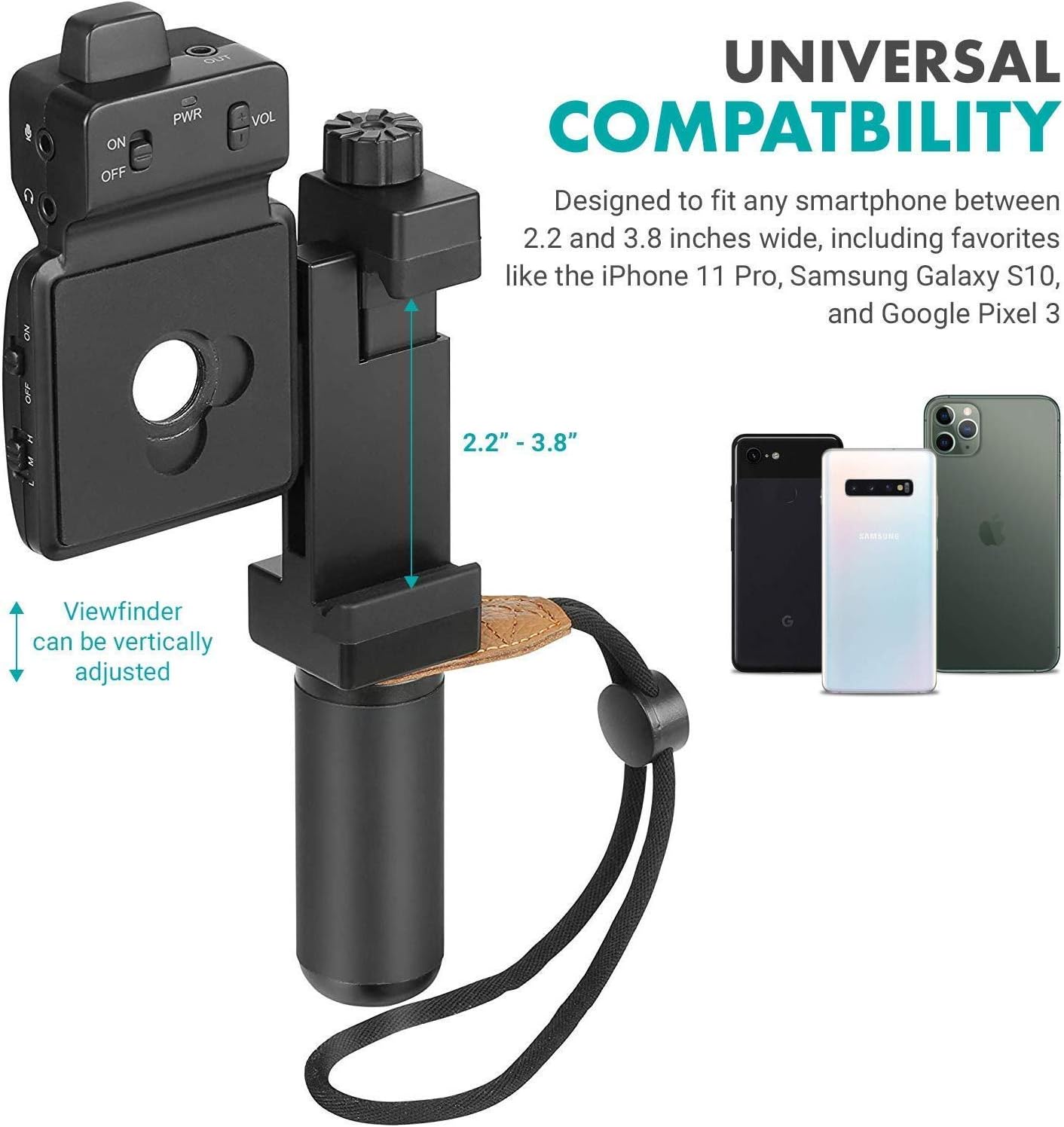Movo SmartCine W2 - Wireless Smartphone Video Kit with Phone Rig, Dual Wireless Lavalier Microphone System, LED Light, Wide and Fisheye Lenses for iPhone/Android Phones - YouTube, TIK Tok Kit