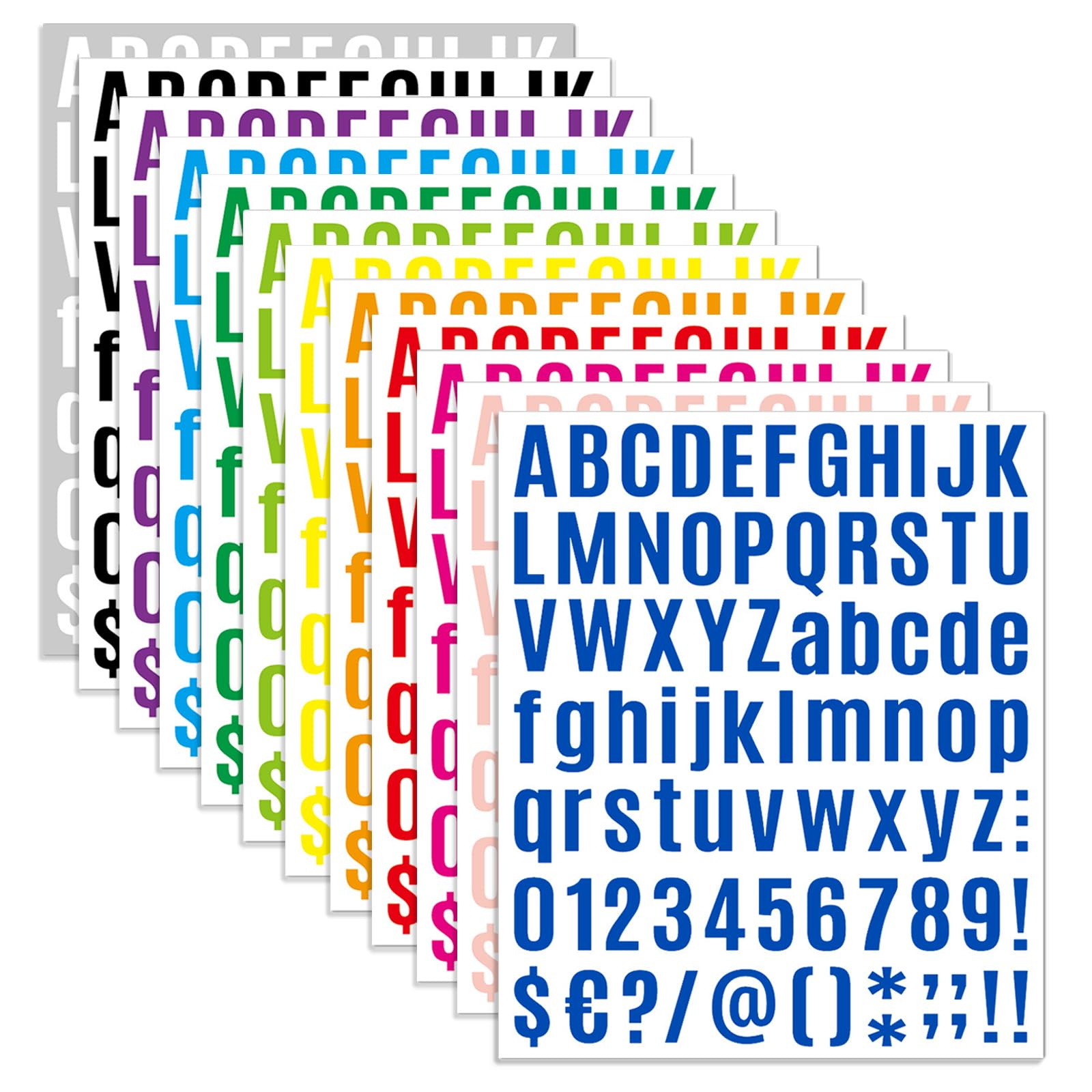12 Sheets Alphabet Stickers, 1092 Pcs Self-Adhesive Vinyl Alphabet &amp; Number Decals, Mailbox Number Labels for DIY Crafts Art Making, Signs, Notebooks, Classroom Decor, Doors
