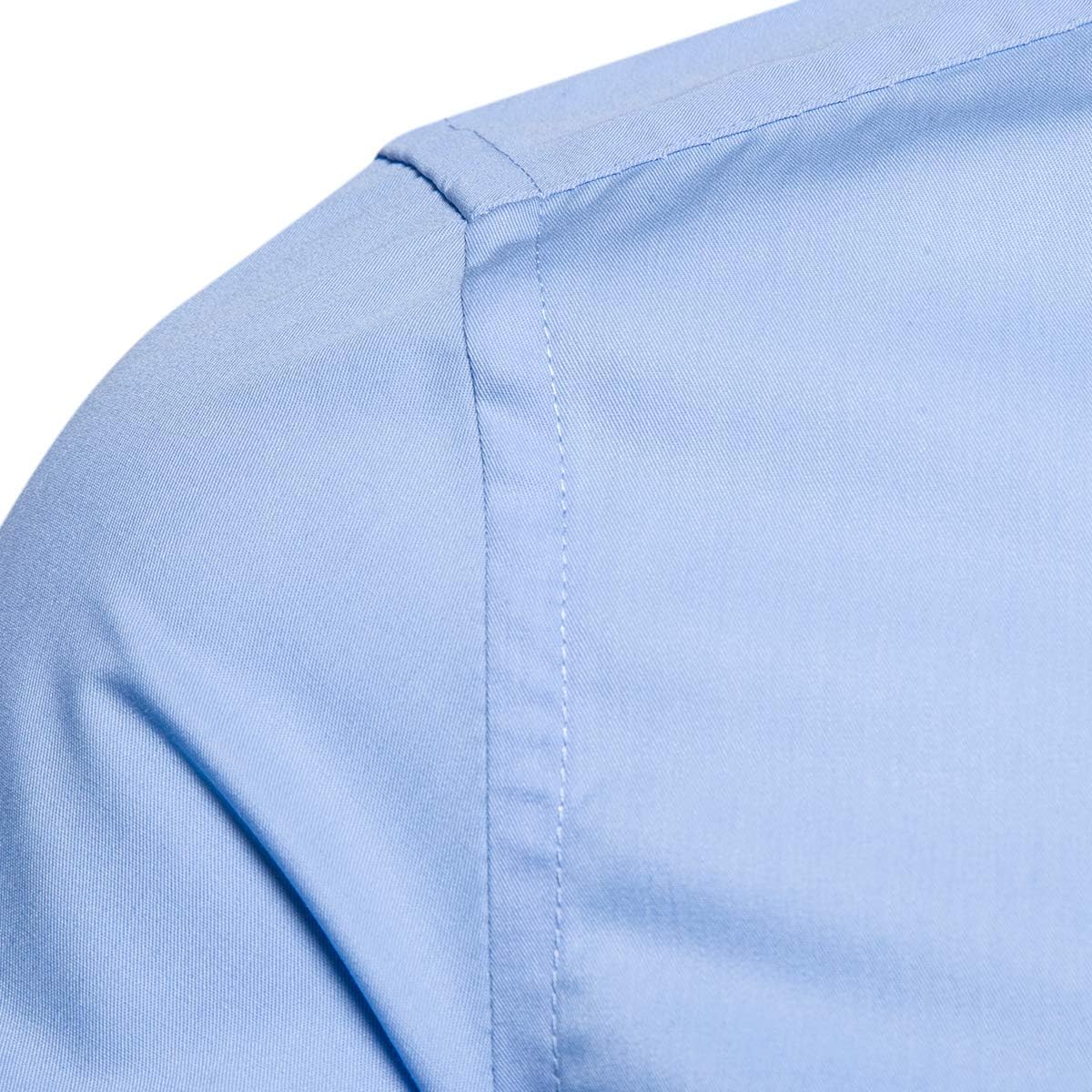 LOCALMODE Men's Slim Fit Cotton Business Shirt Solid Long Sleeve Button Down Dress Shirts - Image 4