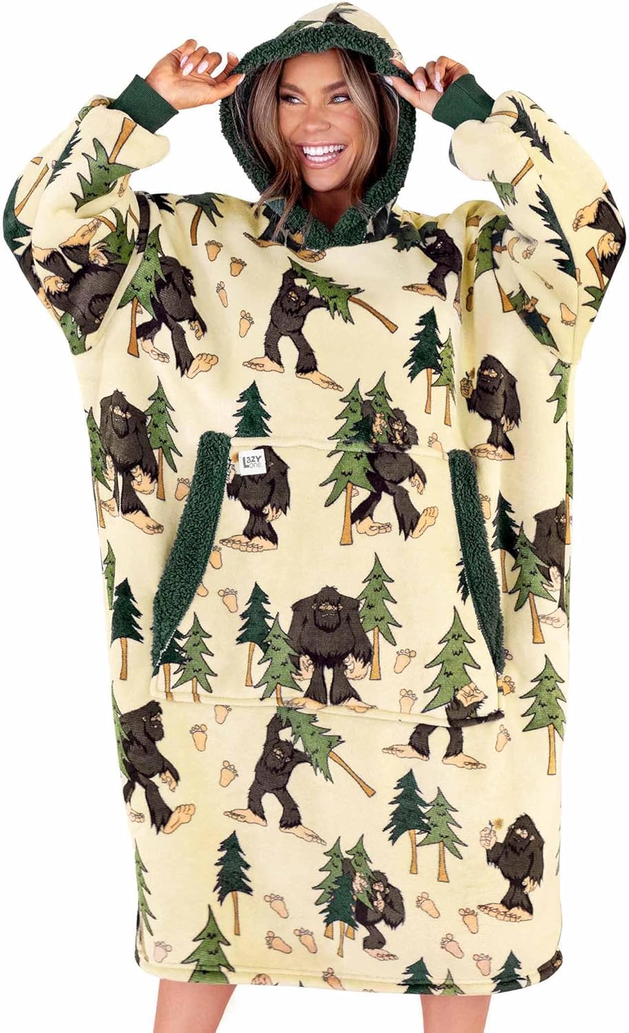 LazyOne Oversized Blanket Hoodie, Oversized Hoodies for Women and Men, One Size Fits All Wearable Blankets