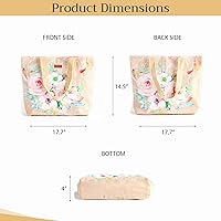 Vista 27 de Maison d' Hermine Bolsa de lona para mujer, bolsa de lona de algodón reutilizable para el hombro, bolsas de comestibles a granel con asa para 01