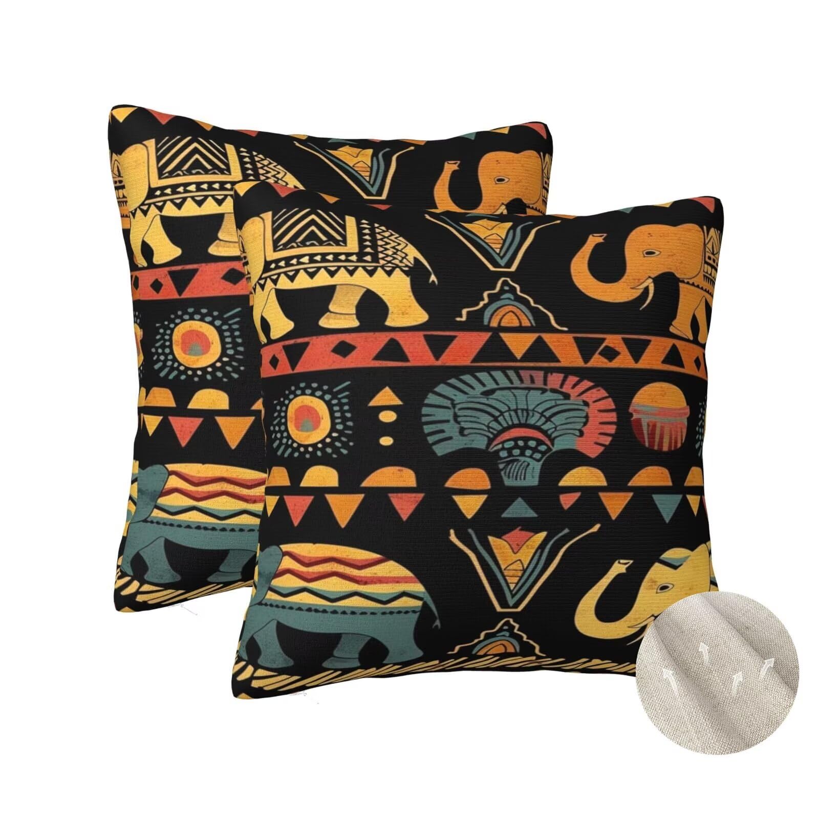 Housses de coussin Afrique 70x70 cm lot de 2 grands coussins décoratifs salon