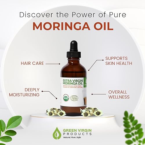 Miniatura 7 de Aceite de moringa orgánico prensado en frío extra virgen 100 puro grado alimenticio