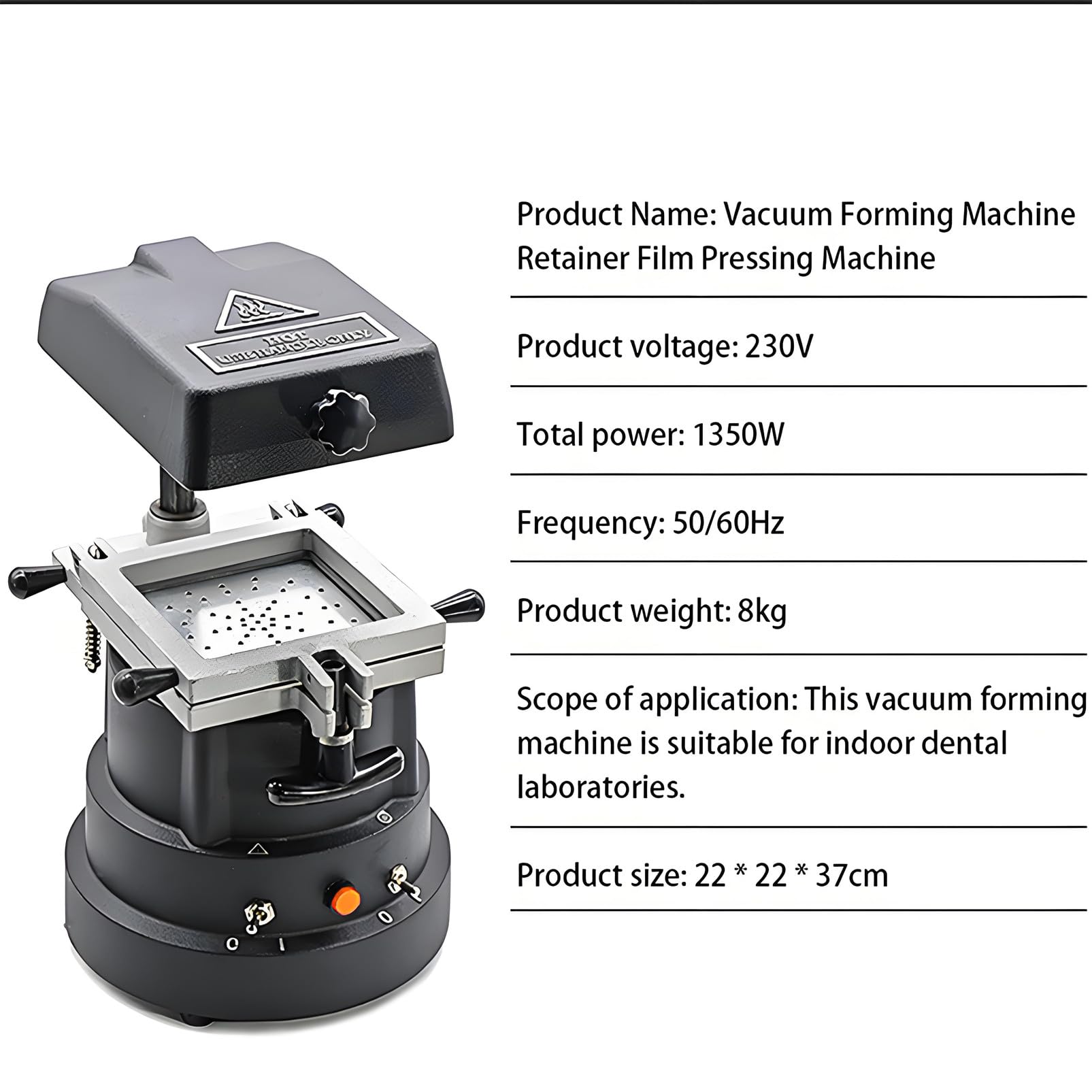 Machine de thermoformage Dentaire sous Vide 1200 W, Moulage Automatique pour plaques de Contention, protège-Dents et couronnes - Utilisation en Laboratoire et en Clinique