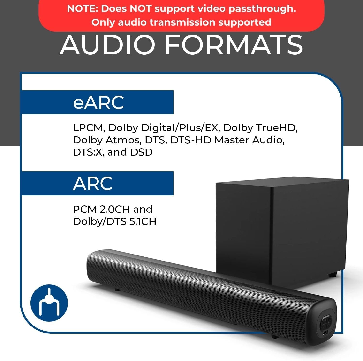 OREI eARC Audio Splitter 1 in 2 Out – HDMI ARC/eARC Audio Extractor & Splitter, Dolby Atmos, DTS:X, TrueHD, CEC Volume Control, Dual Soundbar Audio Adapter