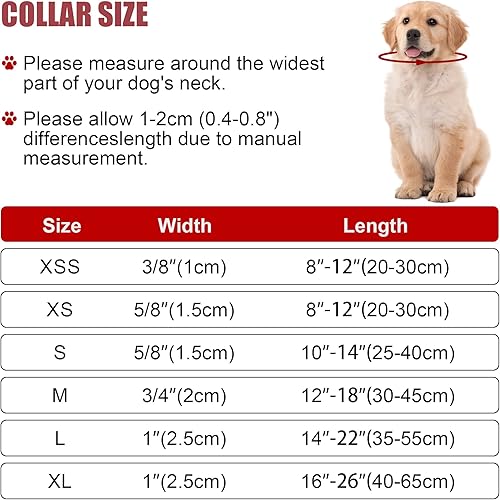 Miniatura 5 de Collar reflectante con hebilla para perro, ajustable, collares de seguridad de nailon para perros pequeños, medianos y grandes, color rosa intenso,