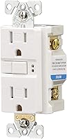 Vista 2 de Eaton GFCI - Receptáculo dúplex resistente a manipulaciones 15A -125V con placa de pared de tamaño estándar, color blanco