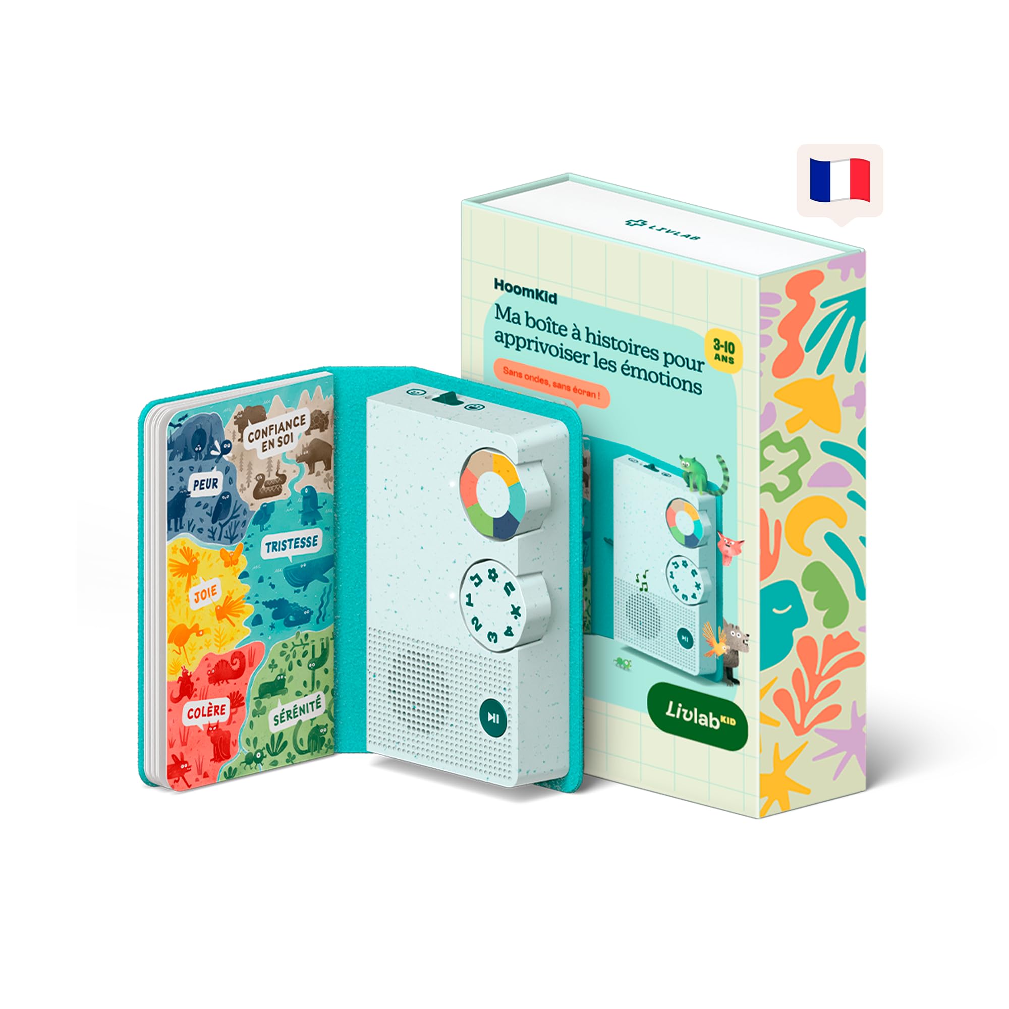 HoomKid Conteuse Histoires Enfants Gestion Emotions 96 Audios Méditations Musiques Douces Bruit Blanc Relaxation Sommeil 3-10 ans Sans Écran Sans Ondes Français