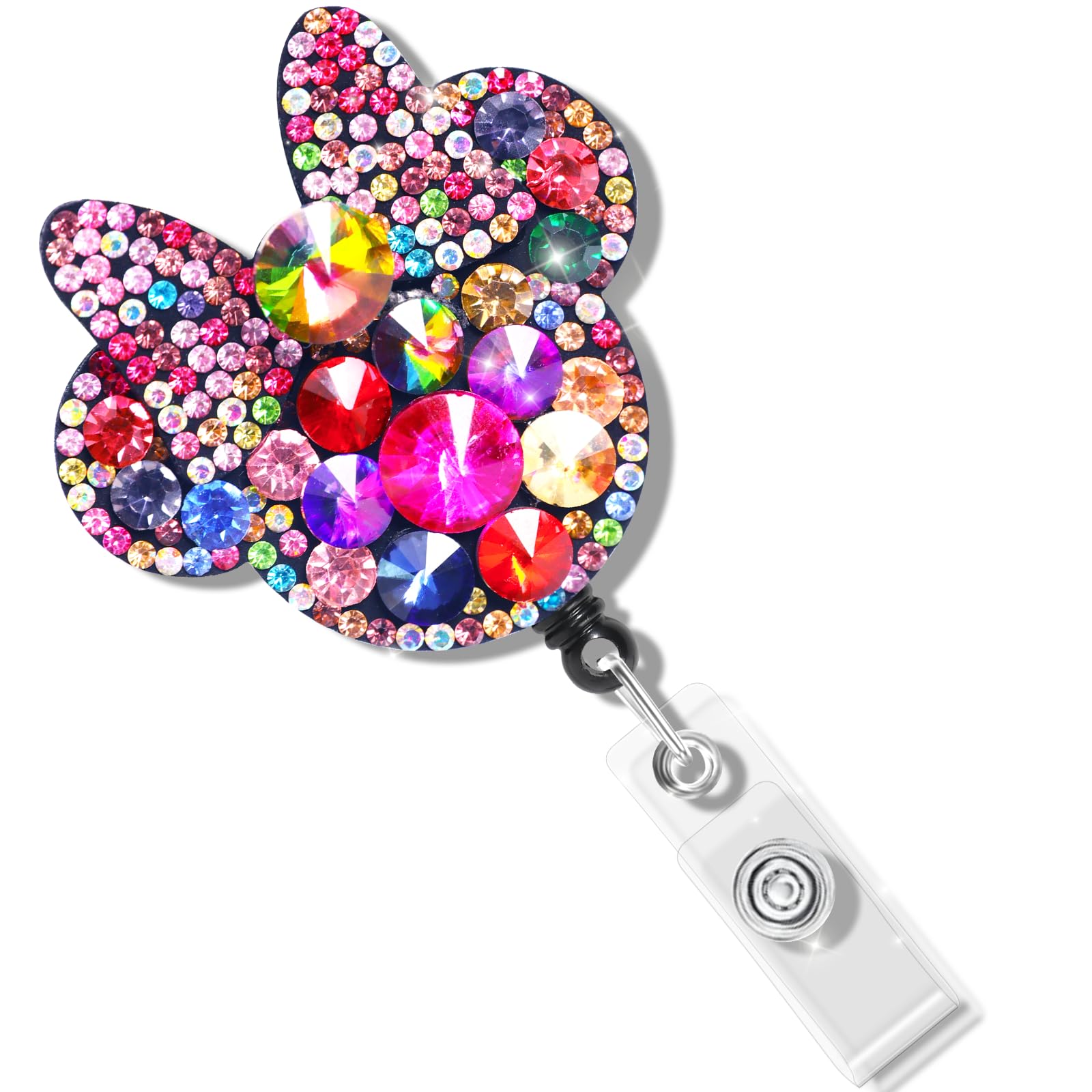 Namifin Badge Holder Retractable Clip Funny Nurse Badge Reel Shinny Acrylic Badge Clip Nursing Office Accessories for Doctor,Volunteer,Teacher,Student