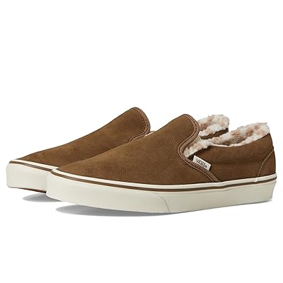 Vans Classic Slip On Checkerboard Skate Shoes Cozy Hug Sepia