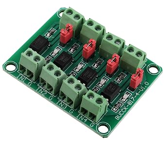 2PCS PC817 4 Channel Optocoupler Isolation Board Voltage Control Converter Adapter Module 3.6-30V Driver Photoelectric Isolated Module PC 817