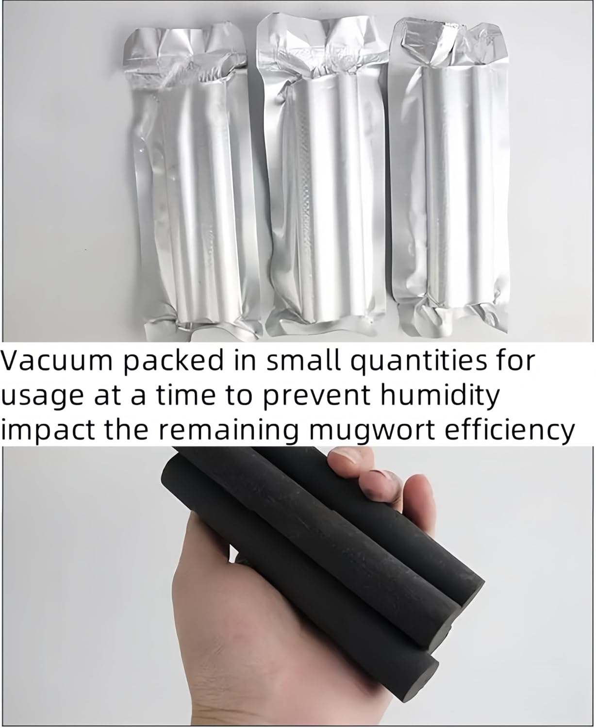 10PCS Smokeless Moxa Sticks Mugwort Moxibustion Wormwood with Fire Extinguisher Bottle, Dual Clips Holder