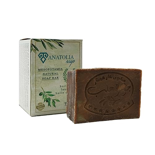 Jabón de Anatolia Mesopotamia 7 onzas, 40% aceite de laurel y 60% aceite de oliva, orgánico hecho a mano, cabello natural de castilla para hombres y