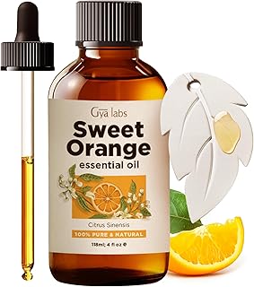 Gya Labs Orange Essential Oil for Diffuser, Skin - Huge 4 Fl Oz - 100% Pure Natural Sweet Orange Oil for Massage & Body -O...