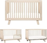 Babyletto Hudson 3-in-1 Convertible Crib GREENGUARD Gold Certified Washed Natural Wood - Crib to Toddler Bed Daybed 4 Heights