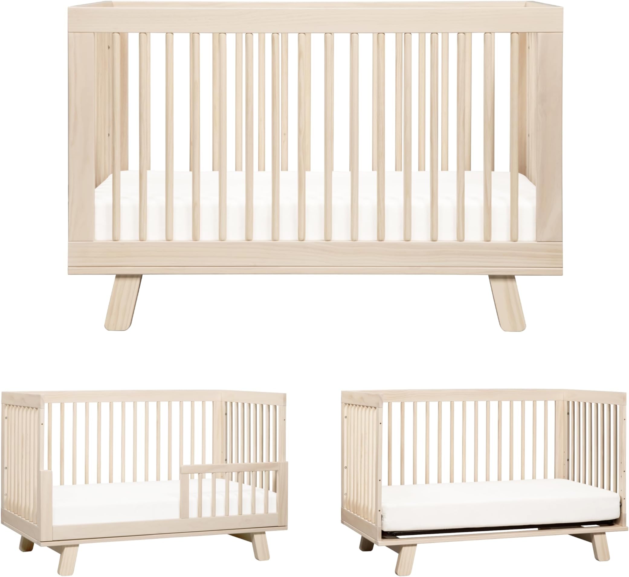 - Hudson 3-in-1 Convertible Baby Crib - GREENGUARD Gold Certified - Convertible Crib to Toddler Bed and Daybed - Baby Bed with 4 Adjustable Heights - Wooden Crib - Washed Natural