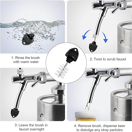 Miniatura 3 de MRbrew Cepillo para grifo de cerveza, paquete de 15 juegos de tapones de grifo de cerveza, cubierta de grifo, kit de limpieza de línea de cerveza,