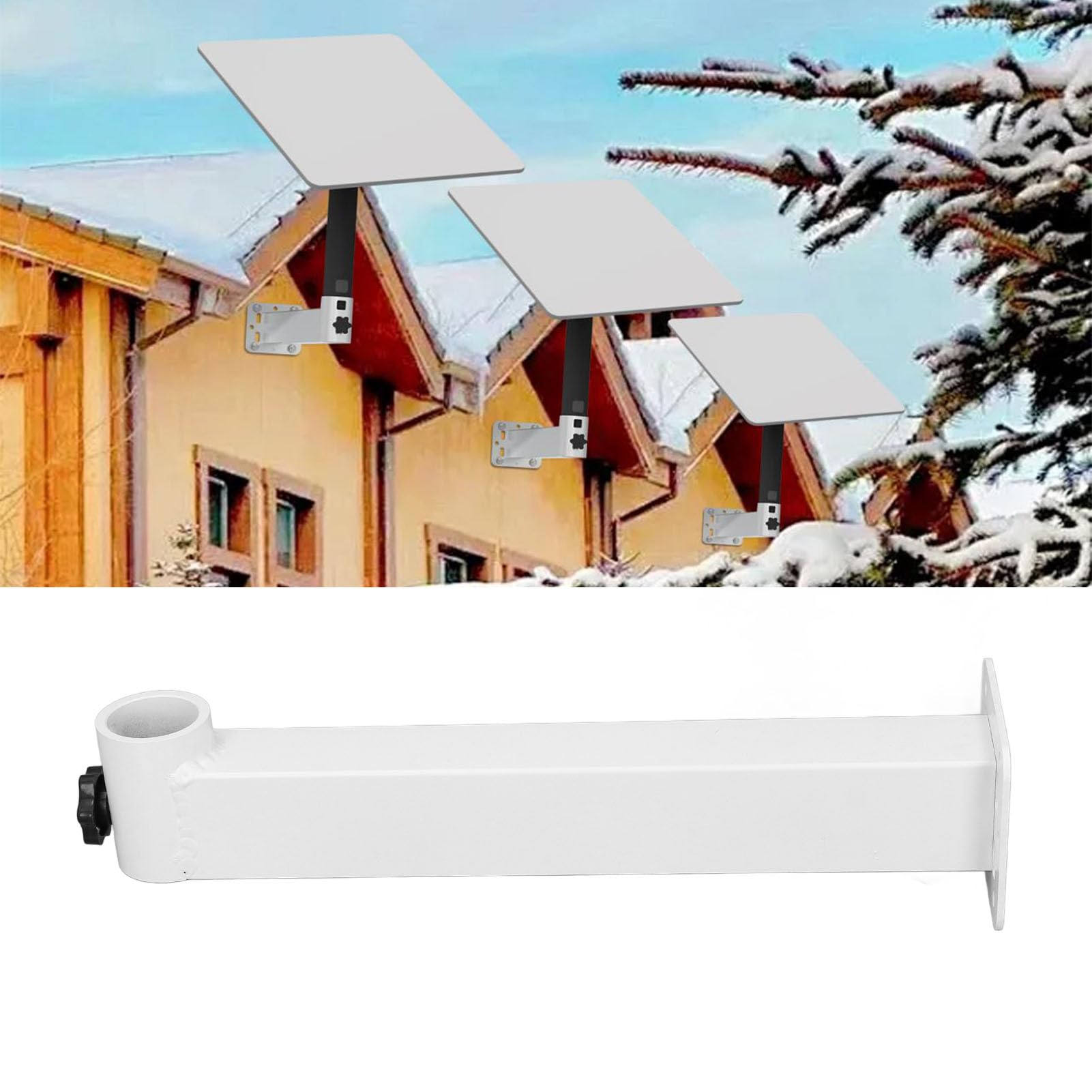 Uchwyt , Wytrzymały Uchwyt ścienny do Prostokątnej Anteny V2, na Słupie ze Wspornikiem ze Stopu Aluminium i Adapter Ethernet do Zestawu Internetowego Satelitarna Telewizja Zewnętrzna