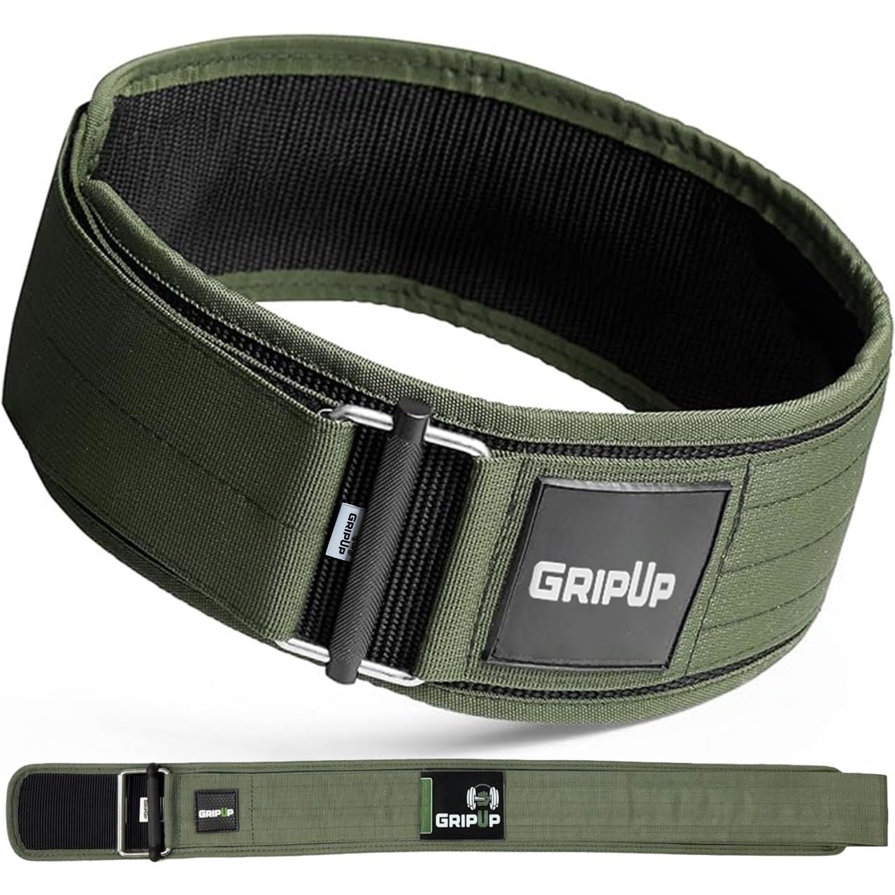 GripUp Weightlifting Belt AUTO LOCK 4” Premium Adjustable Gym Belt Olympic Cross Training Support Men & Women Functional Fitness Powerlifting Bodybuilding Weightlifting Deadlift GP-006 (Green, Large)