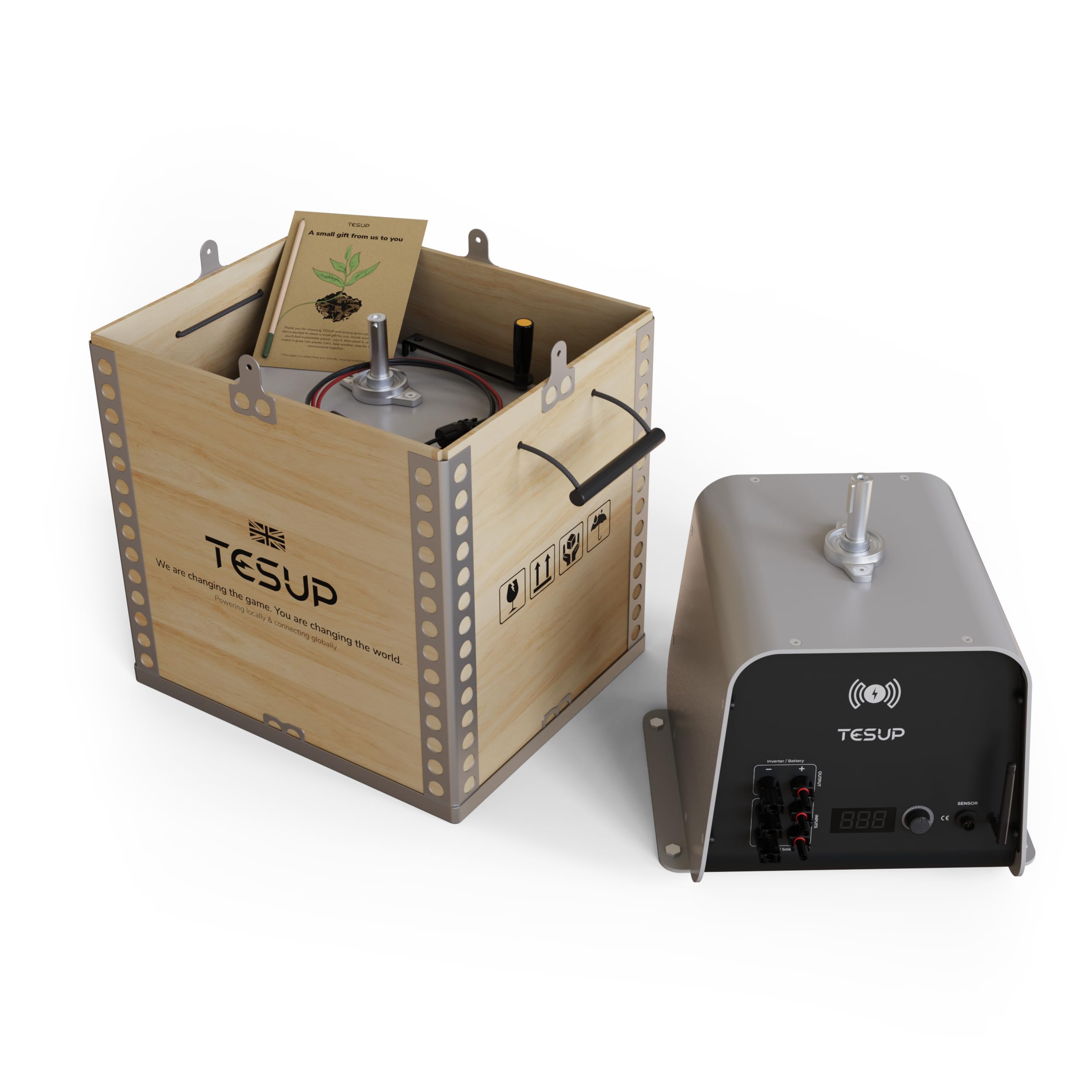 TESUP Atlas 10KW Vertical Wind Turbine Generator (No Blades) | Hand-Crank Emergency Power Solution