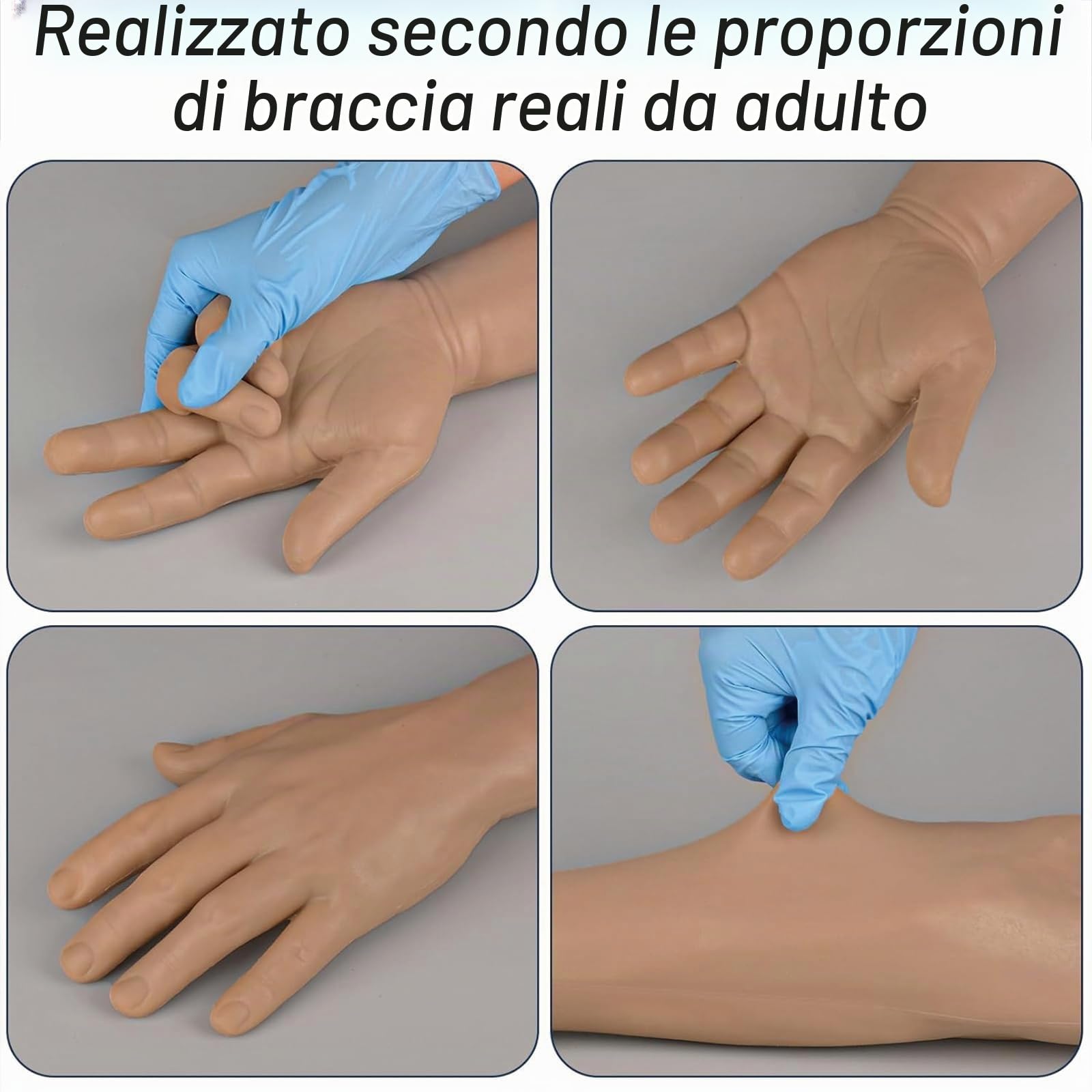 DRXRD Kit Prelievo Sangue Modello di Braccio IV con Set Completo di Accessori e Sacchetti per la Conservazione Kit per la Pratica della Venipuntura