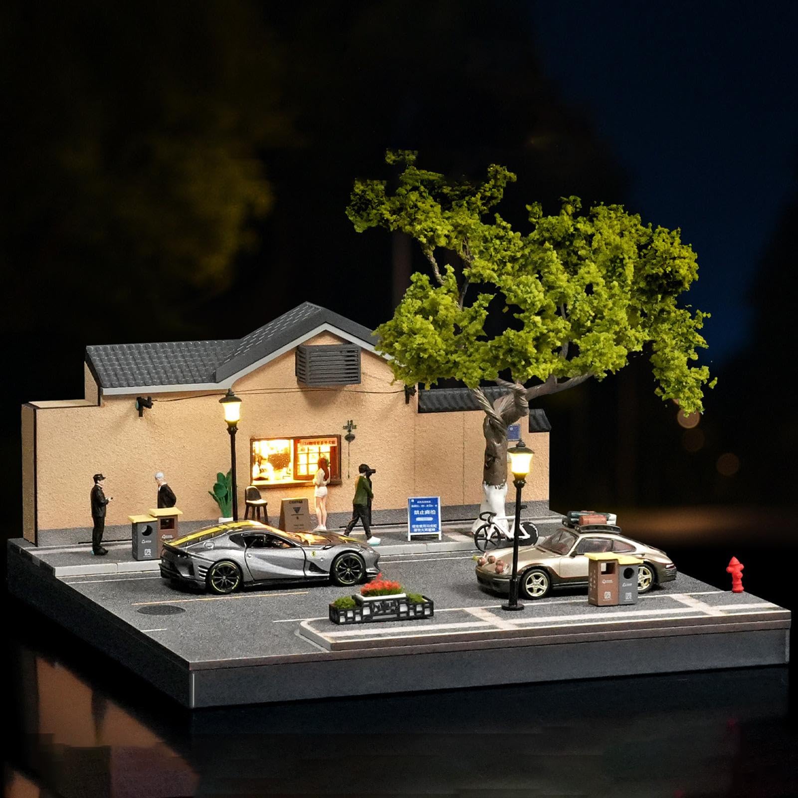 Vitrine für Modellautos Im Maßstab 1:64, Stadtkulissen Organizer, Diorama Display, Dekorationsobjekte, Aufbewahrungsbox für Modellautos