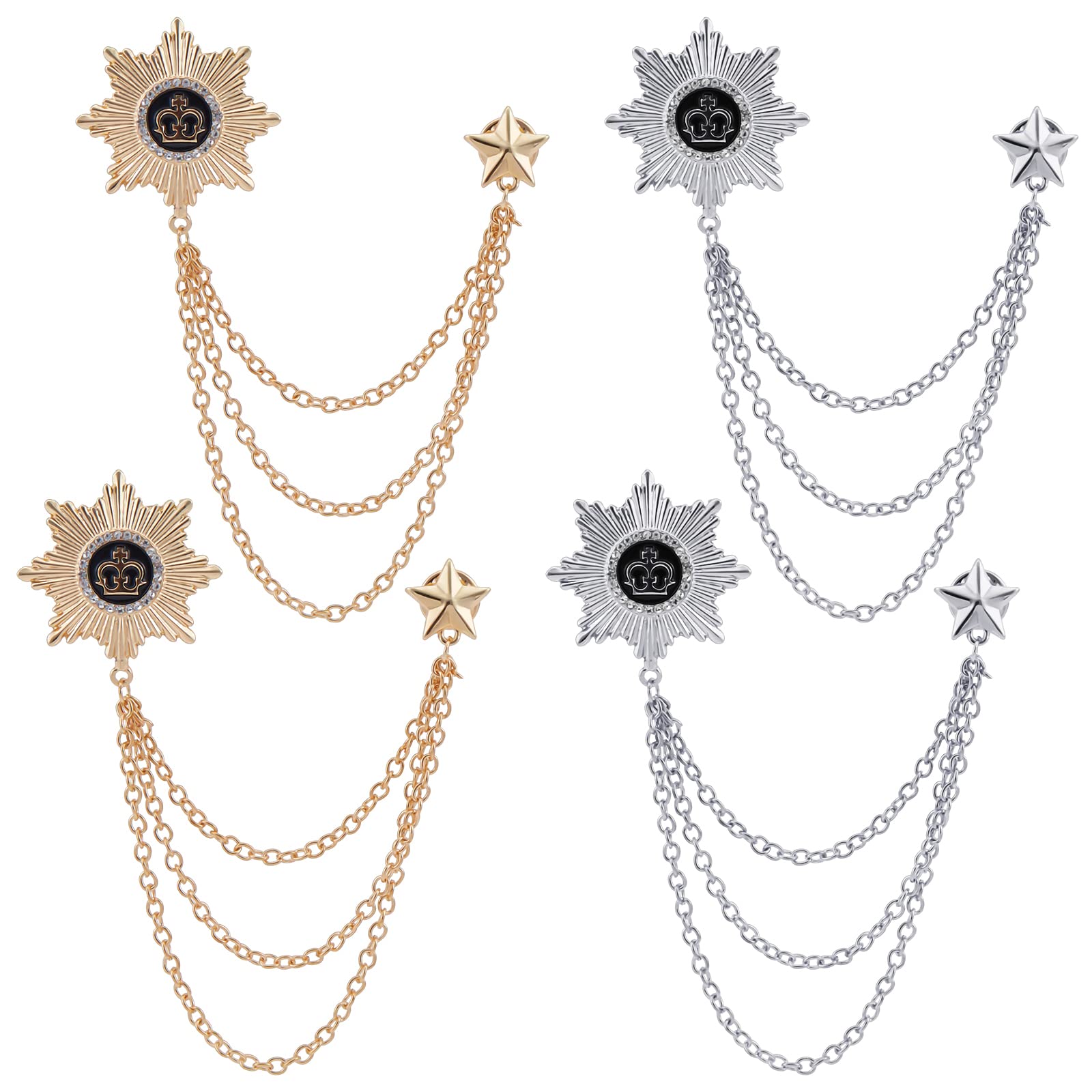 Broches Épinglette ADRAMATA Lot 4 - Accessoire Costume Strass Homme Femme