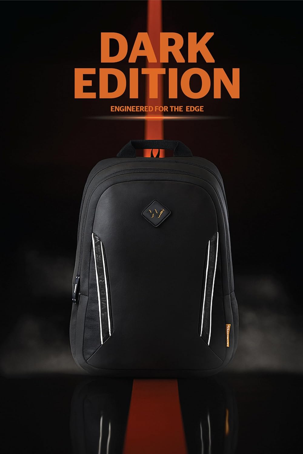 Wildcraft Dark Edition 35 L Laptop Backpack for Men & Women Fits 15.6 inch Laptop Padded Shoulder Straps, Multi Compartments, Anti-Theft Zippers Travel & College Bag M Dark Black