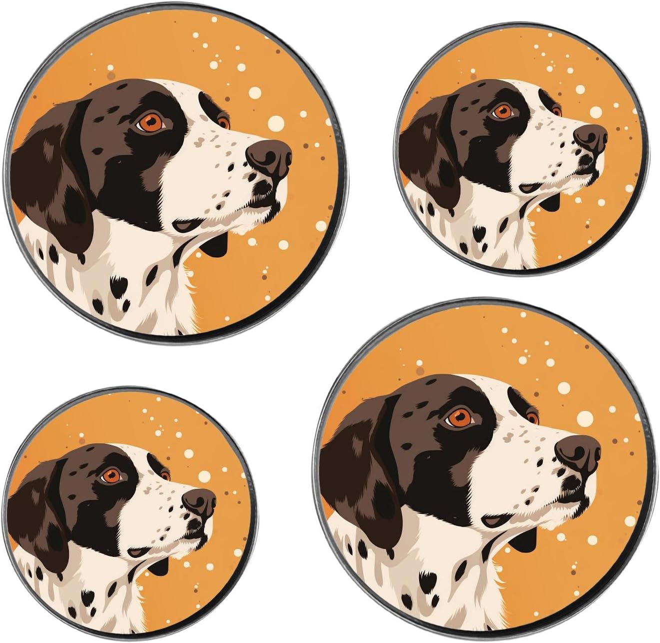 Fresh Yellow Lemon White Style Set of 4 Stove Burner Covers - Premium Round Electric Stove Range Protectors,8 IN & 10 IN