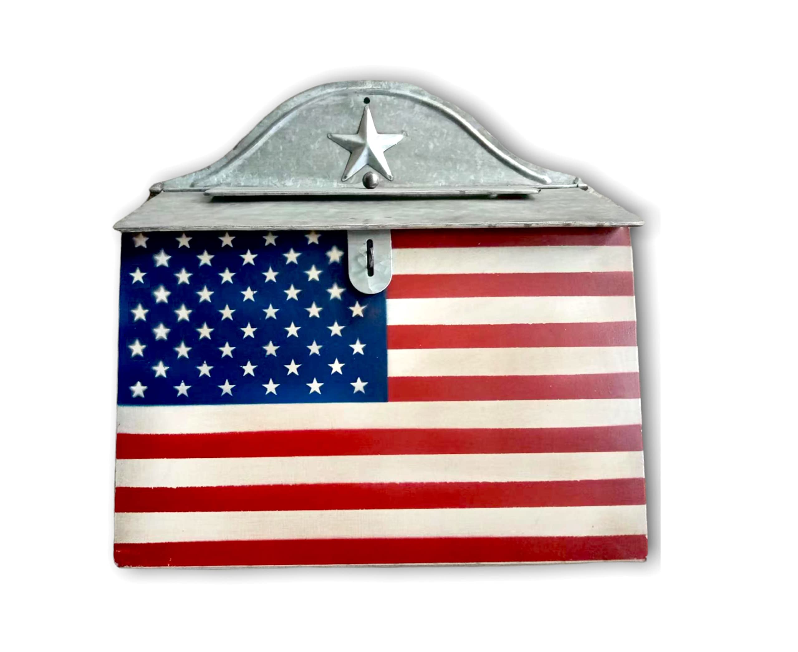 I Vintage Style Post Box I Nostalgic Charm Home Decor I Farmhouse Design I 13.75" Height x 12.75" Wide (Americana)