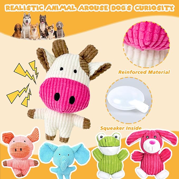 MRSOHRET 5 Pack Juguetes para Perros con Chirrido, Juguetes de Peluche Duros miniatura 3