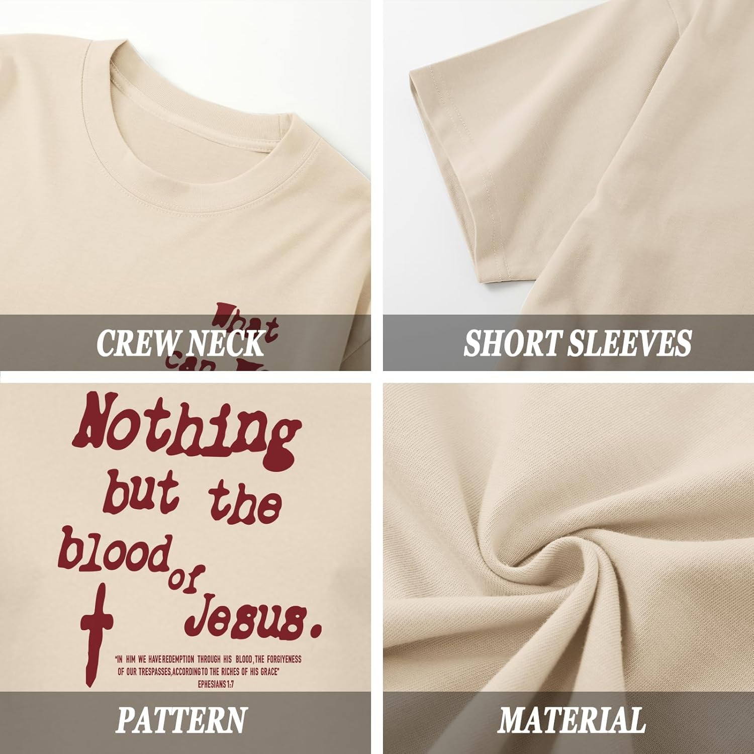 Christian Shirts for Men Religious Faith Bible Verse T Shirt Jesus God Inspirational T-Shirt Cross Graphic Tee Top - Image 6