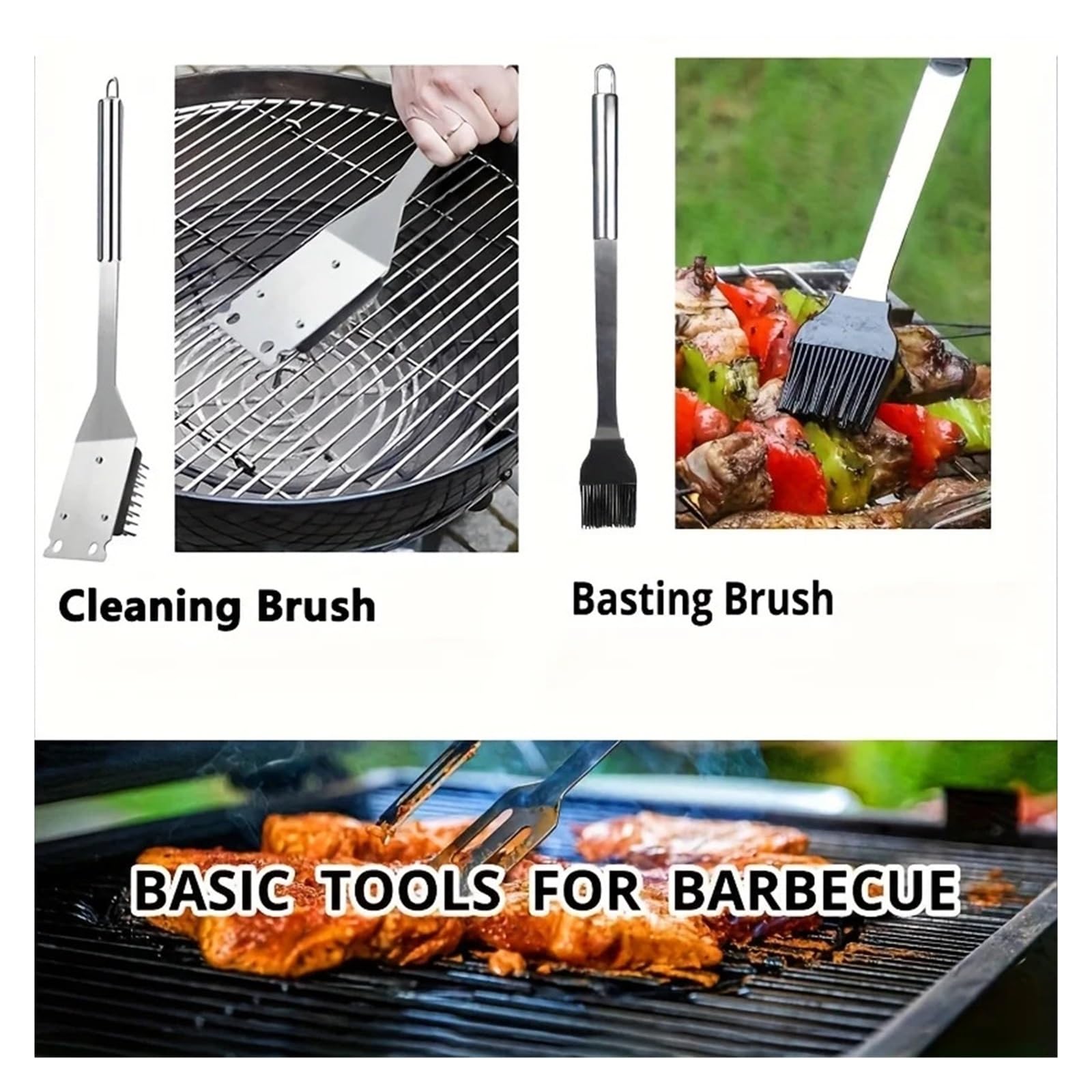 Set di 12 Accessori per Barbecue in Acciaio Inossidabile, Set di Posate e Utensili da Portata, Kit di Attrezzi per griglia Portatile e Pratico