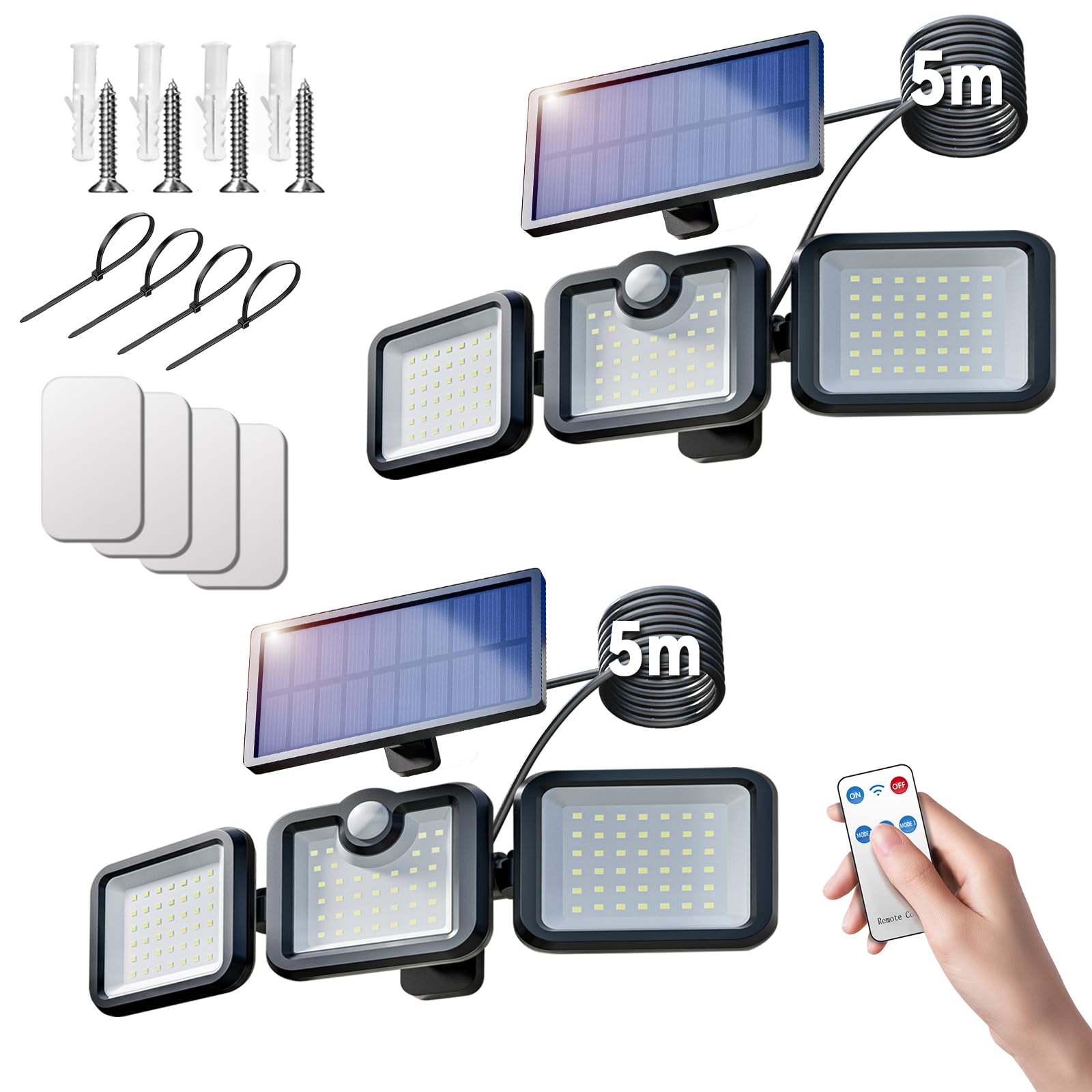 KOPOGU ソーラーライト 屋外 分離型 センサーライト 防水 高輝度 LED…