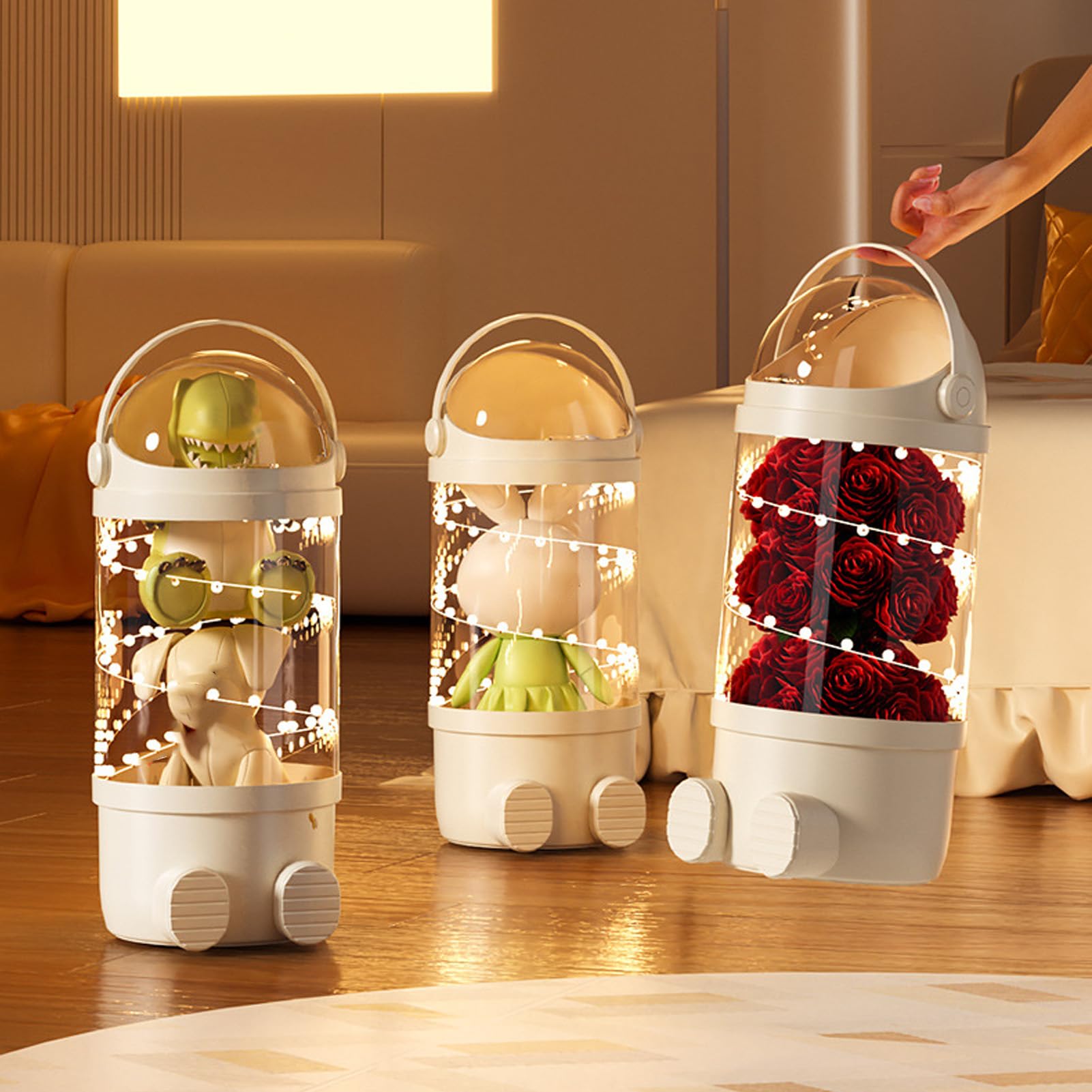 Generic Tubo de Almacenamiento de Animales de Peluche, Adorable Cubo Organizador de Juguetes para Sala de Juegos, Dormitorio, Material Plástico Transparente para Fácil Visibilidad, 32 Piezas, para