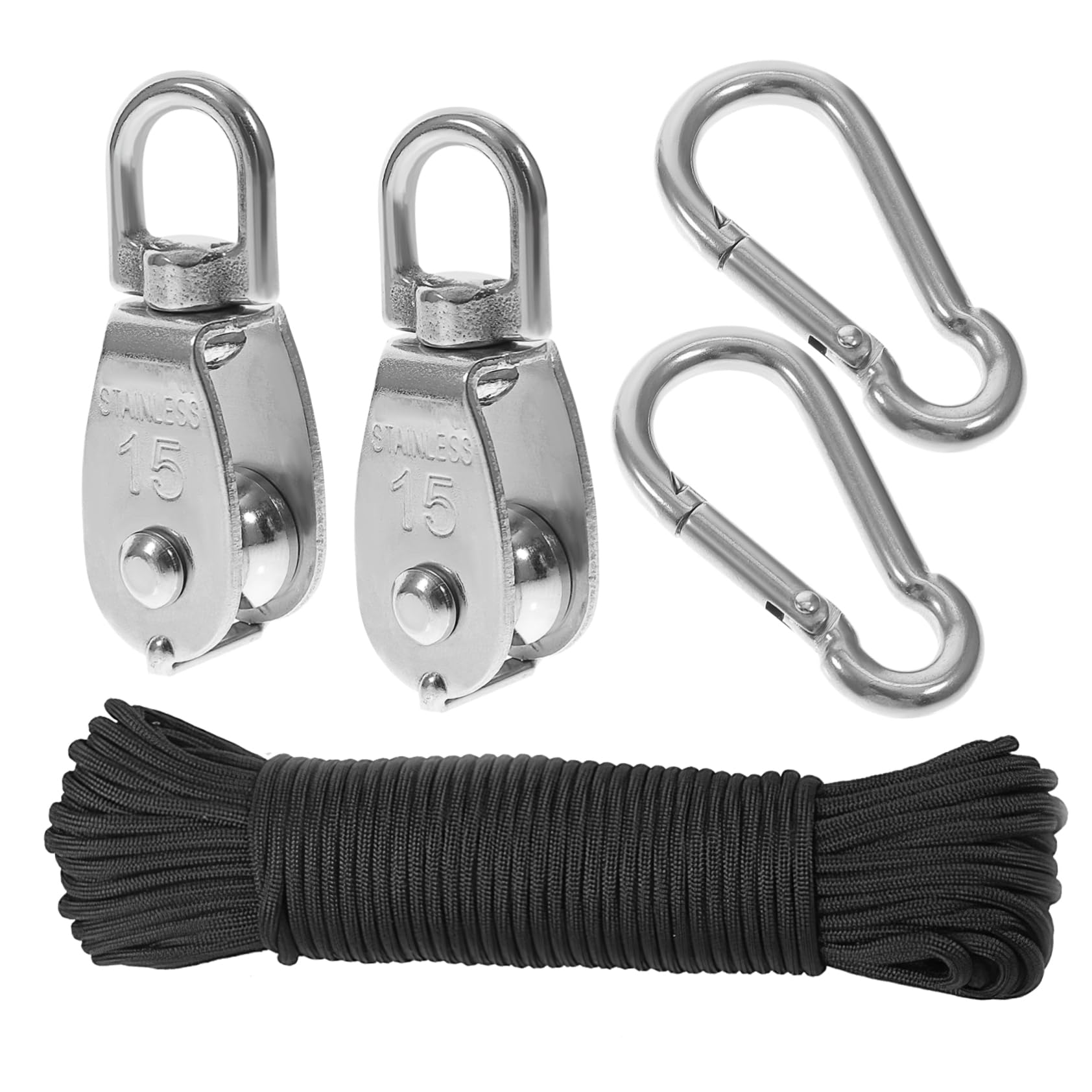 Healeved 1set Di Pulegge Inossidabile Con Ganci e Cavi Per Sollevamento Resistente e Facile Da Installare Per Uso Domestico e Outdoor