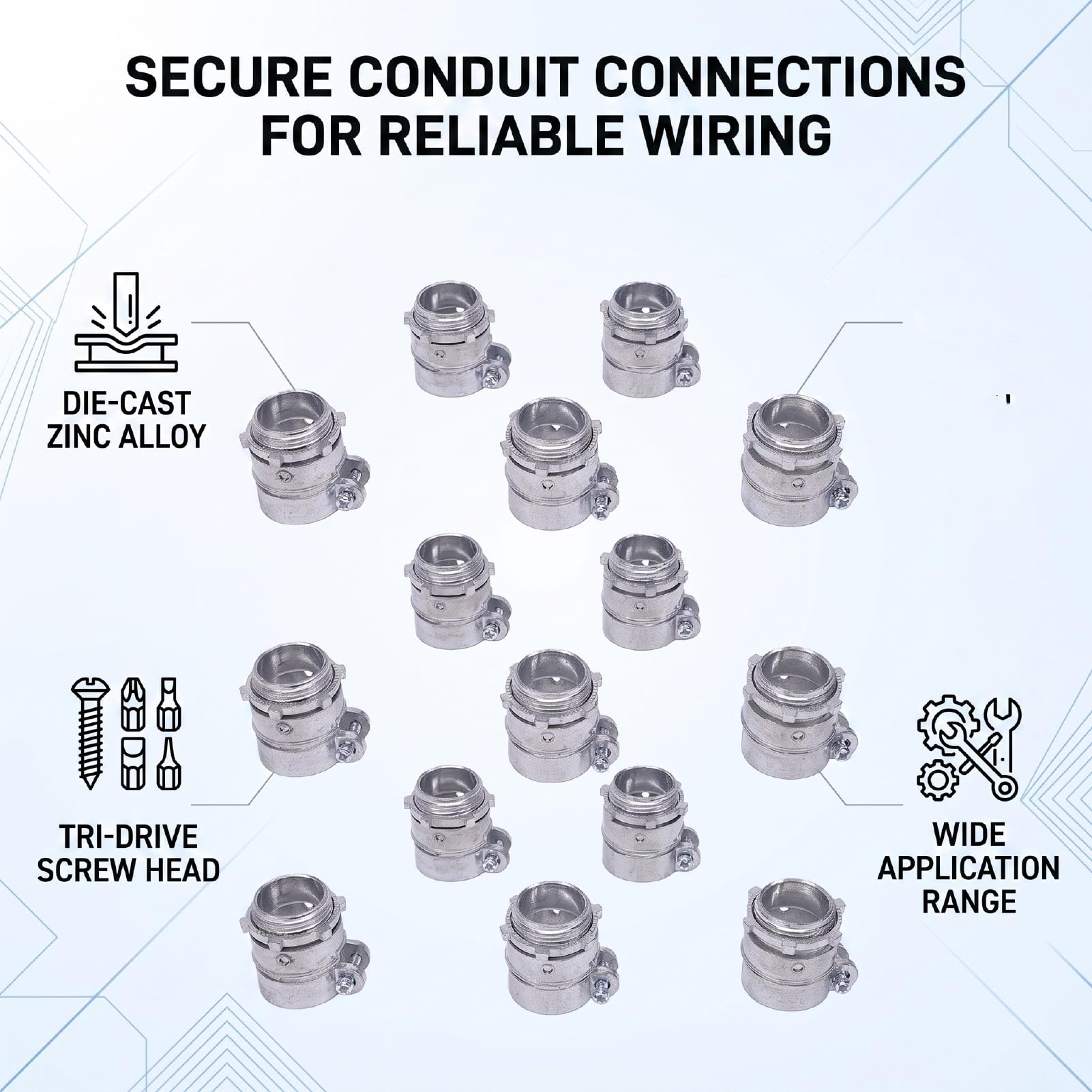 Conector de Conducto Exprimible de Aleación de Zinc