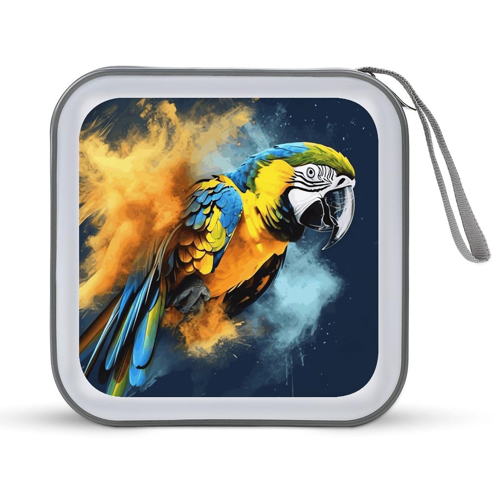 VstaDank Bird Parrot DVD Case With Zipper Portable CD Case Hardshell DVD VCD Binder Storage Box EVA Protective Blu-ray Wallet 40 Capacity CD Wallet Movie Music Media Disc Wallets