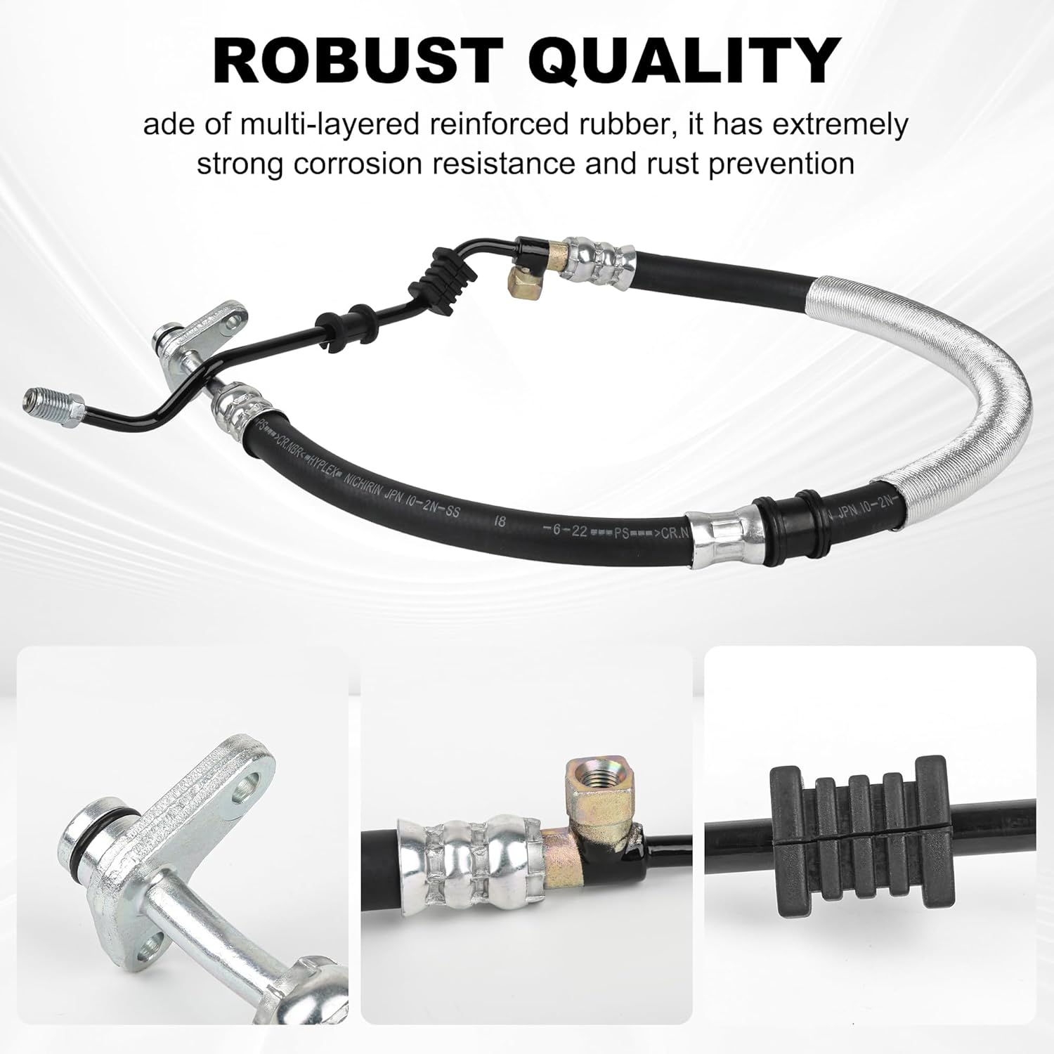 Power Steering Pressure Hose Assembly Compatible with Honda CRV 2.4L 2002 2003 2004 2005 2006, Replace OEM 53713-S9A-A04, 3401209